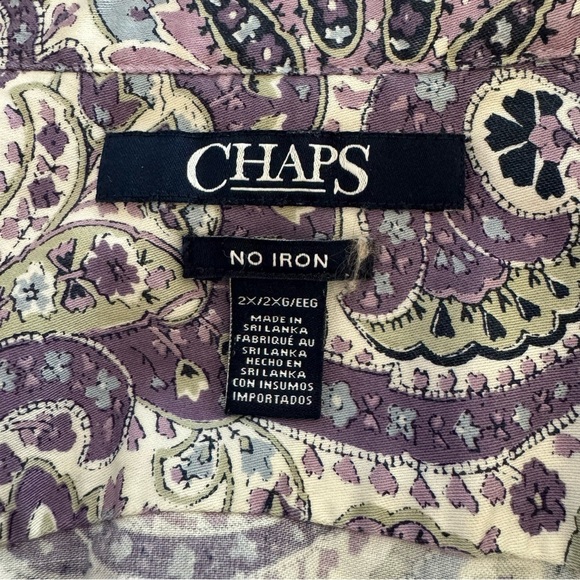 Chaps purple floral Paisley women’s button down shirt size 2X purple - Picture 10 of 10